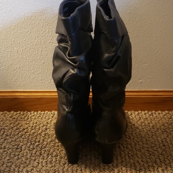 Fitzwell black slouch wedge boots - Picture 3 of 4